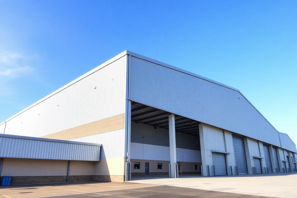 Insulated roofing system on a modern industrial warehouse