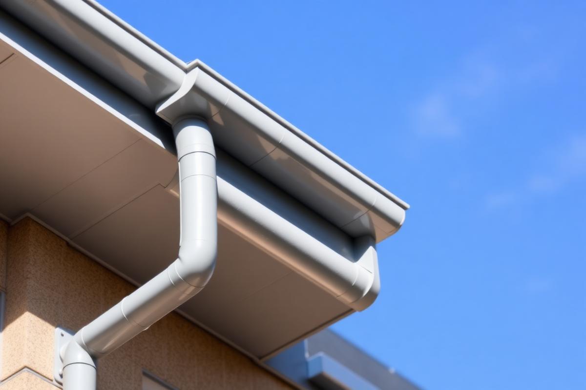 Rainwater gutter and downpipe system on a building